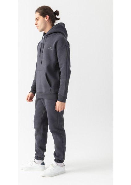 Essential Oversize Kapüşonlu Sweatshirt Füme