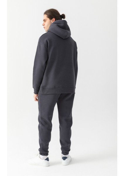 Essential Oversize Kapüşonlu Sweatshirt Füme