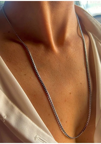 Çelik Gümüş Renk Kobra Zincir Kadın Erkek 2 Li Set fiyatları