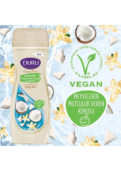 Organic Fruits Hindistan Cevizi & Vanilya Duş Jeli 450ML,H fırsatları