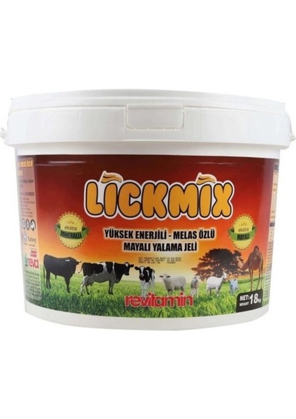 Revitamin Lickmix Iz Mineral Artırıcı Hayvan Premiks Yalama Jeli 4 - 10 - 18 - 25 kg indirimleri
