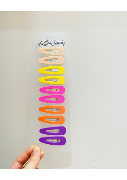 10 Adet Pastel Renkler Cıt Cıt Set Kolej Toka