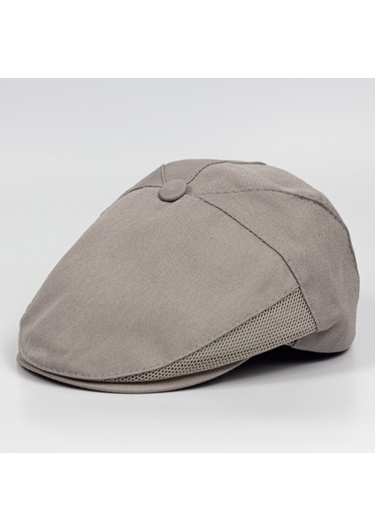 Lean Cap, Açık Gri Renk Hava Alan Yazlık Fileli Pamuklu Erkek Kasket