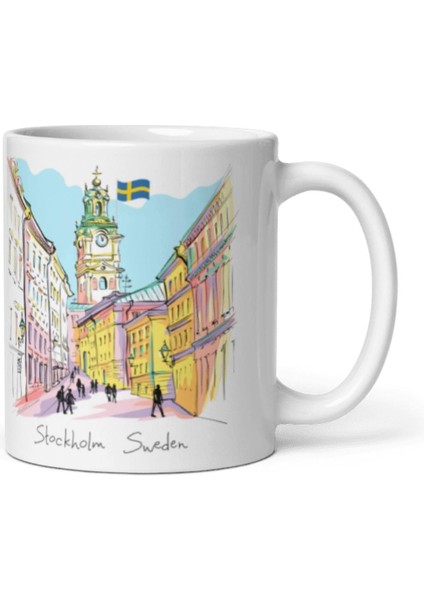 Isveç Kupa Bardak 2 Adet Seyahat Hatıra Sweden Mug