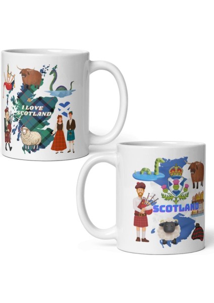 Iskoçya Kupa Bardak 2 Adet Seyahat Hatıra Scotland Mug
