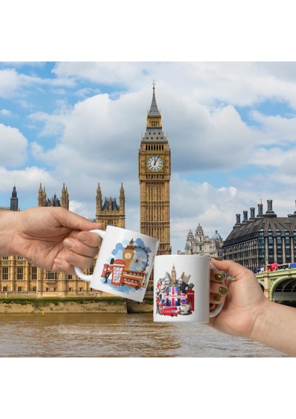 Ingiltere Kupa Bardak 2 Adet Seyahat Hatıra England Mug