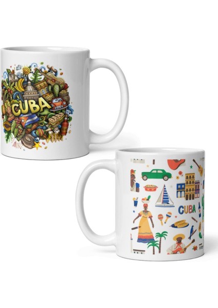 Küba Kupa Bardak 2 Adet Seyahat Hatıra Cuba Mug