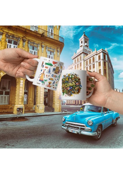 Küba Kupa Bardak 2 Adet Seyahat Hatıra Cuba Mug