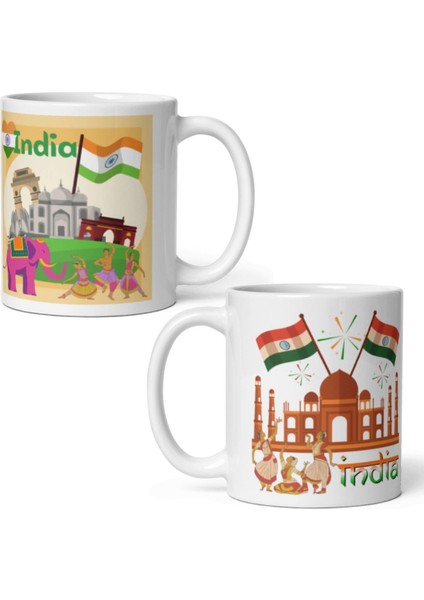 Hindistan Kupa Bardak 2 Adet Seyahat Hatıra India Mug