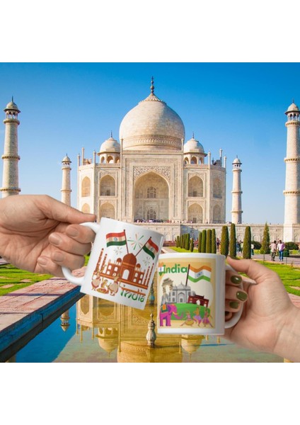 Hindistan Kupa Bardak 2 Adet Seyahat Hatıra India Mug