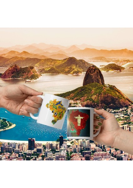 Brezilya Kupa Bardak 2 Adet Seyahat Hatıra Brazil Mug