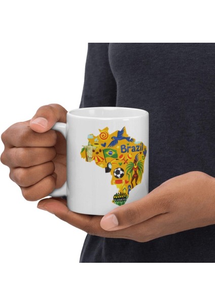 Brezilya Kupa Bardak 2 Adet Seyahat Hatıra Brazil Mug