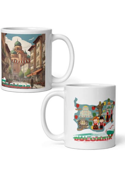 Bulgaristan Kupa Bardak 2 Adet Seyahat Hatıra Bulgaria Mug