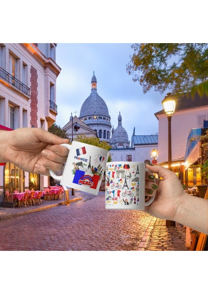 Fransa Kupa Bardak 2 Adet Seyahat Hatıra France Mug