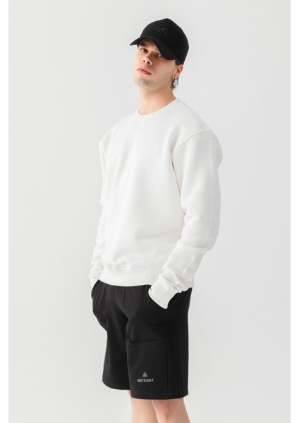 Peak Oversize Nakışlı Sweatshirt Beyaz fırsatları