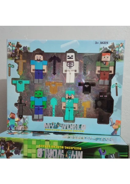 My World Oyuncak Minecraft Karakter Figür Seti 15 Parça Minecraft Oyuncak Figür