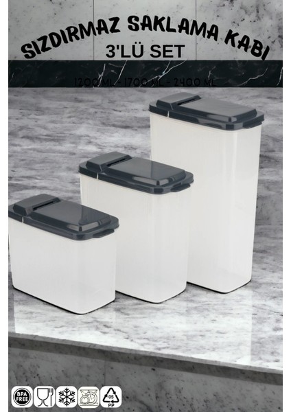 Erzak Kabı 3lü Set Şeffaf