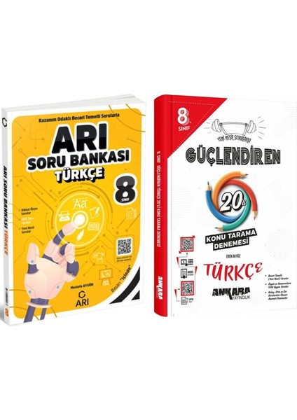 8.Sınıf Türkçe Soru Bankası ve Ankara Türkçe Güçlendiren 20 Deneme Seti 2 Kitap