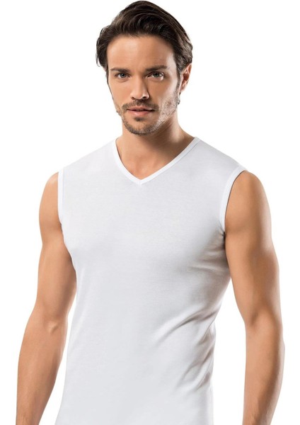 Erkek Ribana Kolsuz V Yaka Fanila Atlet 1196 - 6 Adet