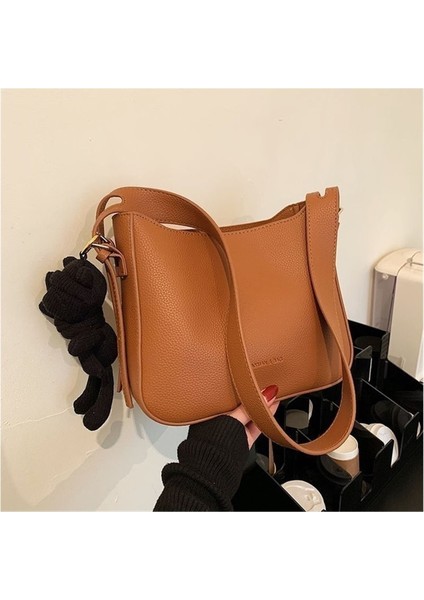 Moda Doku Omuz Çantası Büyük Kapasiteli Retro Bayanlar Messenger Çanta (Yurt Dışından)