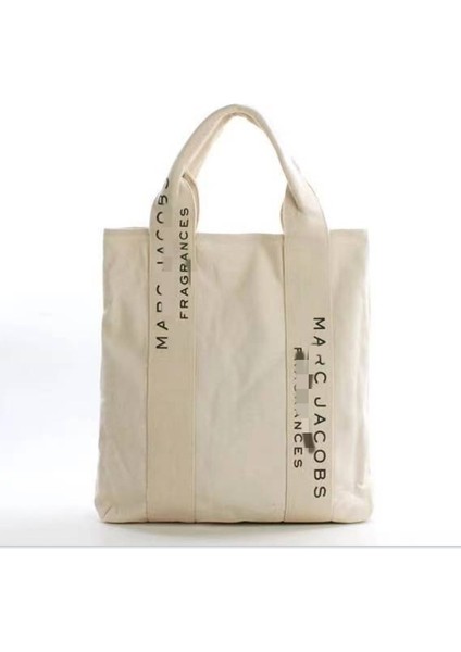 Basit Beyaz Kanvas Tote Çanta (Yurt Dışından)