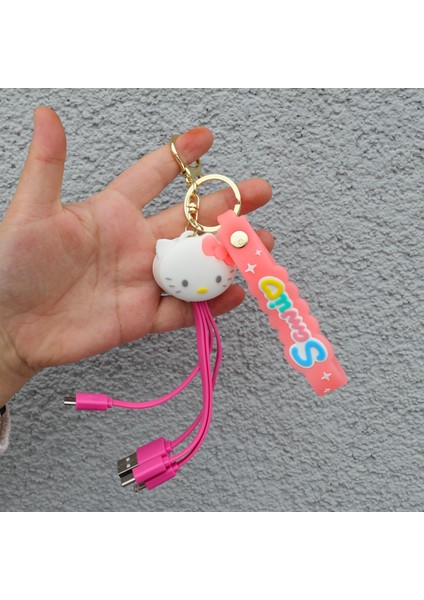 Sanrio Karakterler Silikon Anahtralık Şarj Kablosu