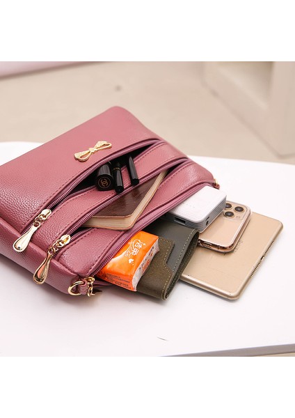 Messenger Omuz Çantası Liçi Desenli Kadın Çantası (Yurt Dışından) fiyatları