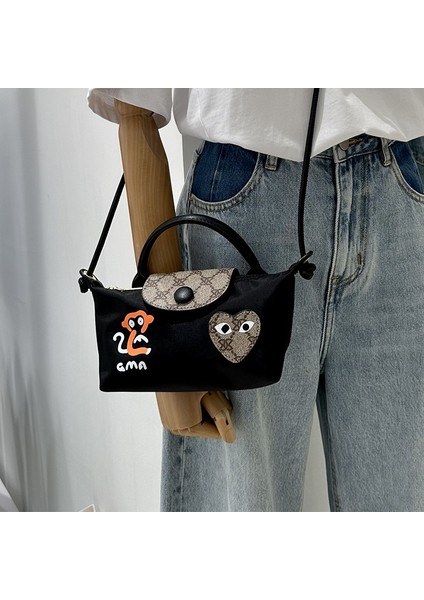 Mini Hamur Torbası Taşınabilir Omuz Messenger Küçük Çanta Su Geçirmez Graffiti Çantası (Yurt Dışından)