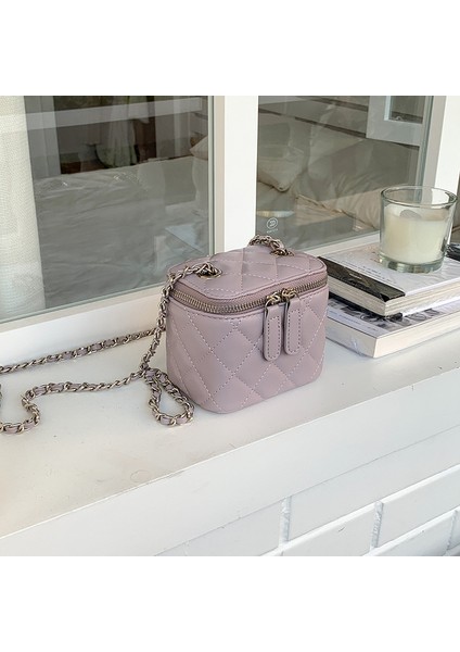 Çok Yönlü Omuz Ruj Çantası Zincir Mini Küçük Çanta Rhombus Messenger Çanta (Yurt Dışından)