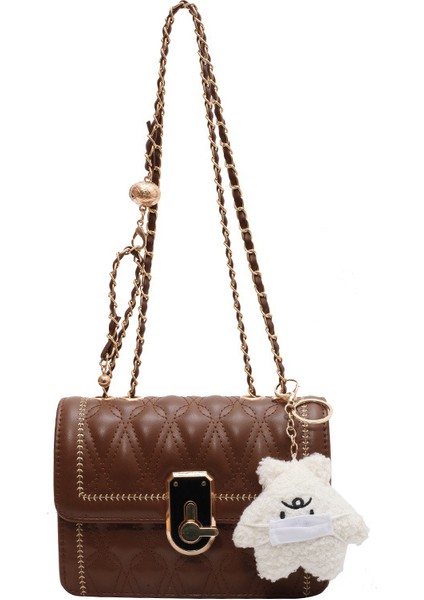 Gelişmiş Doku Eşkenar Dörtgen Işlemeli Iplik Omuz Çantası Moda Zincir Messenger Çanta (Yurt Dışından)