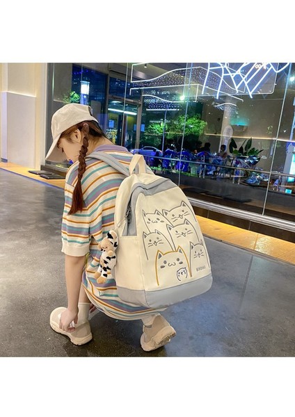 Sevimli Ins Rüzgar Okul Çantası Kadın Büyük Kapasiteli Kore Versiyonu Hafif Sırt Çantası (Yurt Dışından) fiyatları