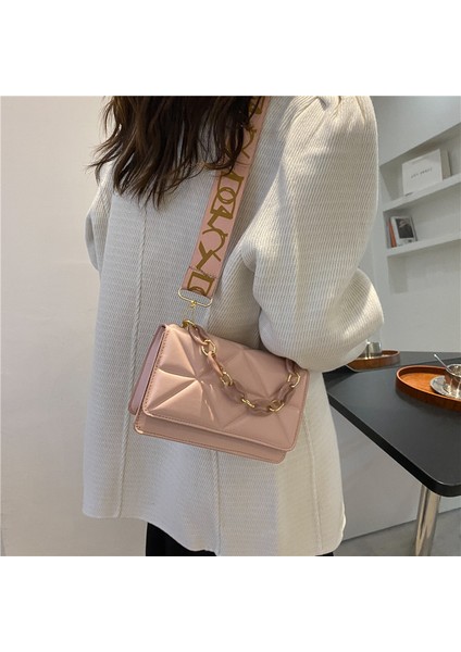 Rahat Moda Omuz Küçük Kare Çanta Basit Ins Geniş Bant Askılı Çanta (Yurt Dışından)