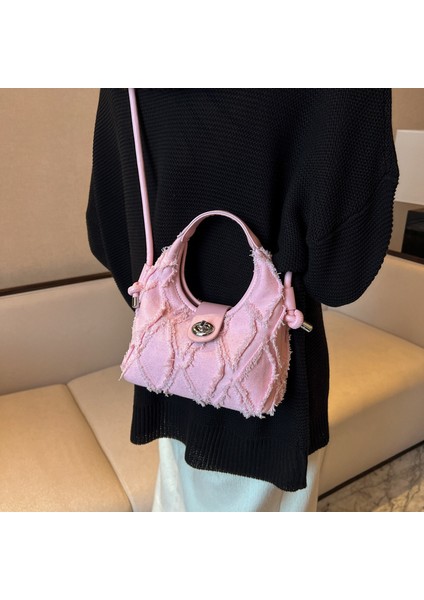 Kadınlar Için Denim Eşkenar Dörtgen Çok Yönlü Moda Omuz Crossbody Koltuk Altı Çantası (Yurt Dışından)