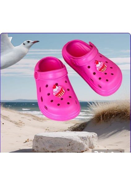 Kız Çocuk Pembe Soft Taban Terlik Sandalet Crocs