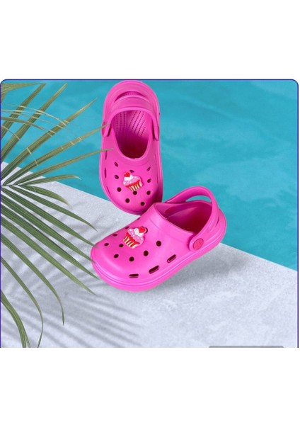 Kız Çocuk Pembe Soft Taban Terlik Sandalet Crocs