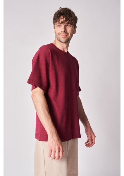 Erkek Dokulu Oversize Bisiklet Yaka Kısa Kollu Tişört fiyatları