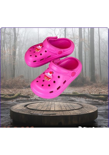 Kız Çocuk Pembe Soft Taban Terlik Sandalet Crocs