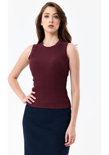 Bordo Bisiklet Yaka Kolsuz %95 Pamuklu Fitilli Kaşkorse Atlet Body modelleri