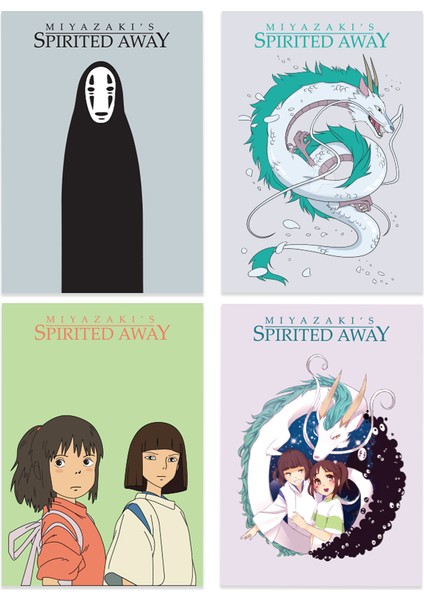 Anime Serisi Spirited Away Poster Kart 4'lü Set fiyatları