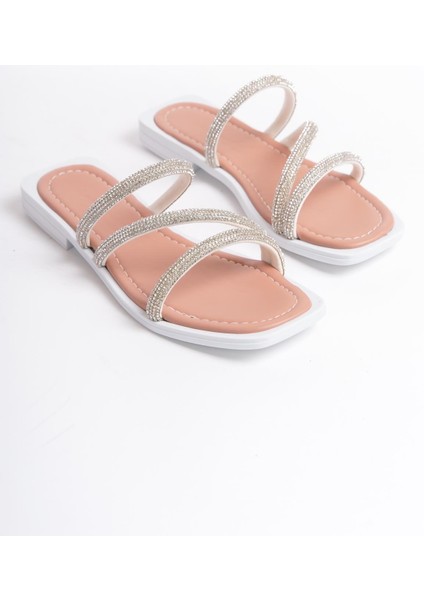 ARTI ARTI AYAKKABI MİA026-1602 Günlük Kadın Taşlı Somon Tatil Terliği modelleri