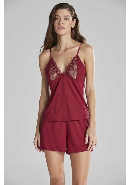 Pierre Cardin 5040 6'lı Modal Gecelik Sabahlık Çeyiz Seti Bordo