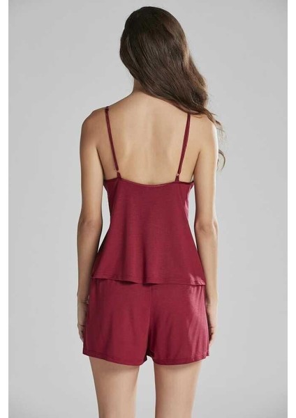 Pierre Cardin 5040 6'lı Modal Gecelik Sabahlık Çeyiz Seti Bordo