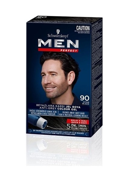 Nazikendam Schwarzkopf Men Perfect Erkek Saç Boyası 90 - Siyah 3 Adet