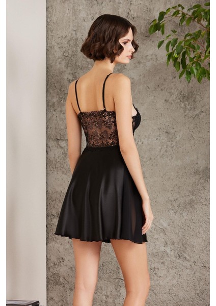 Pierre Cardin Saten Gecelik Sabahlık Pijama Takım Şort 6'lı Gelin Çeyiz Seti 6005