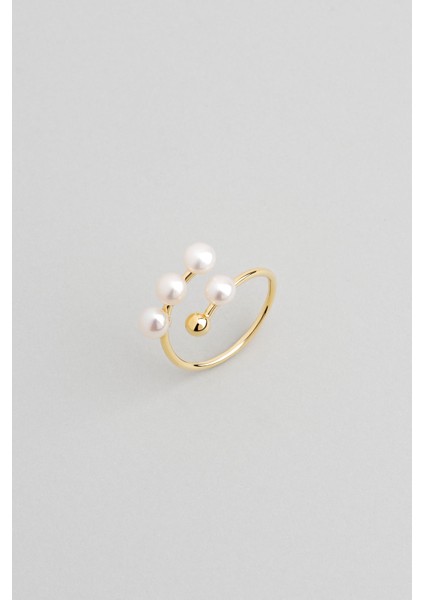 Inci Taşlı 18 Ayar Sarı Altın Kaplama Gümüş Yüzük