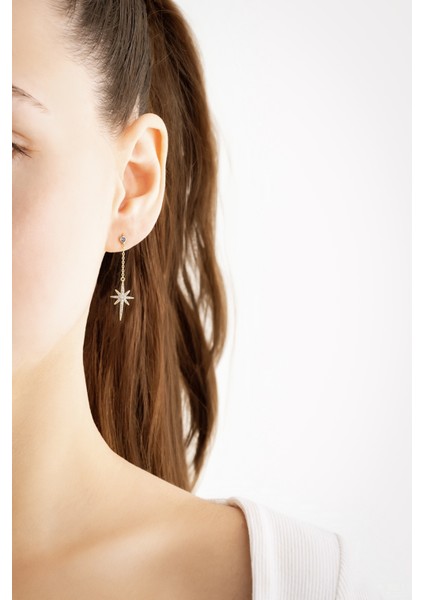 Mirasın Izinde 18 Ayar Sarı Altın Kaplama Gümüş Yıldız Küpe fırsatları