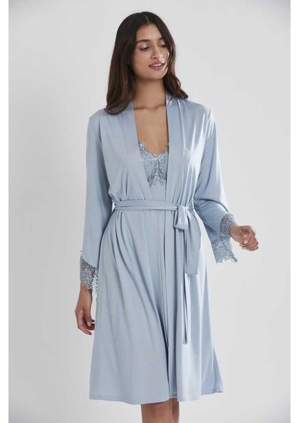 Pierre Cardin 5040 6'lı Modal Gecelik Sabahlık Çeyiz Seti Mist