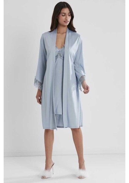 Pierre Cardin 5040 6'lı Modal Gecelik Sabahlık Çeyiz Seti Mist