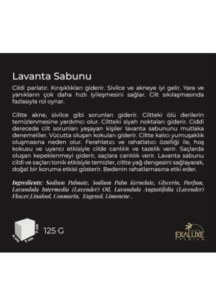 Exaluxe Premium Lavanta Özlü Doğal Sabun