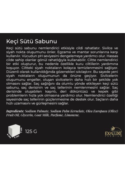 Exaluxe Premium Keçi Sütü Sabunu 125GR.